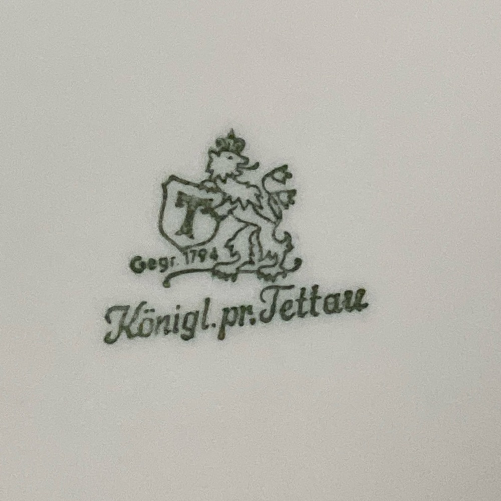 Königl. pr. Tettau Berlin Coat Of Arms Ashtray Gold Floral Trim - Picture 4 of 5